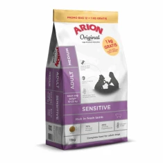 Сухий корм для собак Arion Original Sensitive Adult Medium з ягням 12 кг + 1 кг у подарунок (5414970061698)