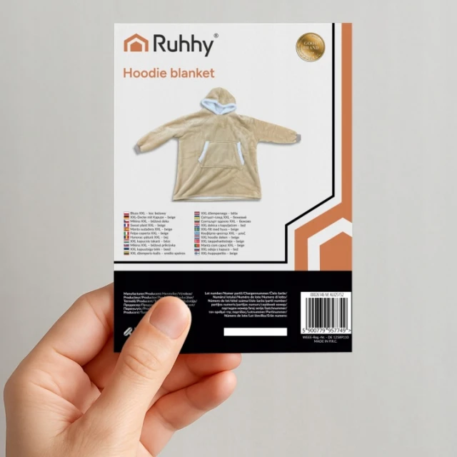 Худи-плед Ruhhy 26146 XXL Beige (5900779957749)