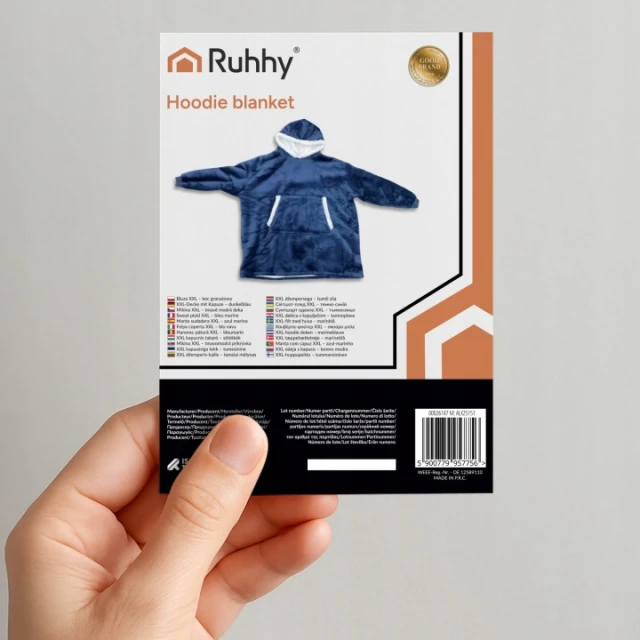 Худі-плед Ruhhy XXL Navy (5900779957756)