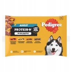 Вологий корм для собак Pedigree Protein мікс у желе 4 шт x 85 г (5900951318986)