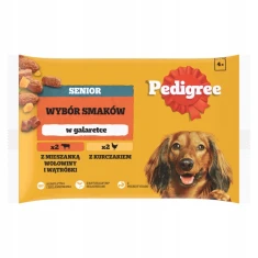 Вологий корм для собак Pedigree Senior з яловичиною, куркою та желе 4 шт x 100 г (5900951319709)