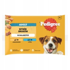 Вологий корм для собак Pedigree Adult з куркою, рибою та желе 4 шт x 100 г (5900951319716)