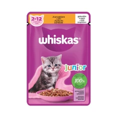 Вологий корм для кошенят Whiskas Junior з куркою в желе 85 г (5900951356384)