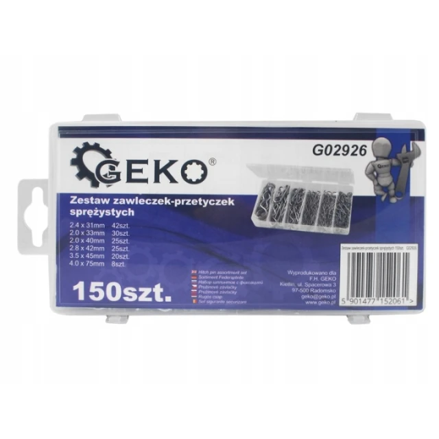 Набір шплінтів пружинних Geko 150 шт (5901477152061)