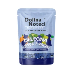 Вологий корм для собак малих порід Dolina Noteci Superfood з телятиною та серцем качки 100 г (5902921317432)
