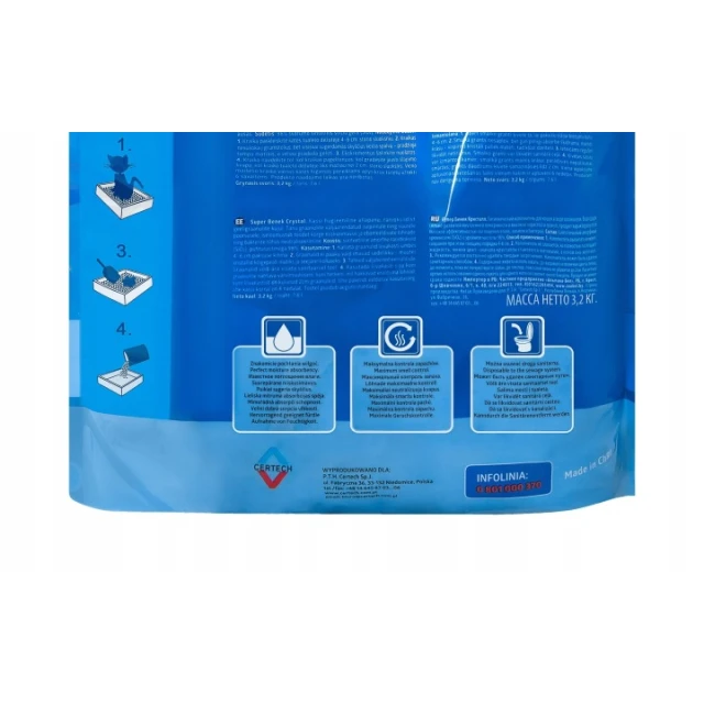 Наповнювач для туалету CERTECH Benek Crystal Blue 7,6 л (5905397018995)