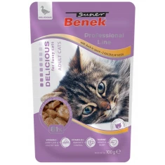 Влажный корм для кошек CERTECH Benek Delicious Professional Line кусочки с уткой в соусе 100 г (5905397021667)