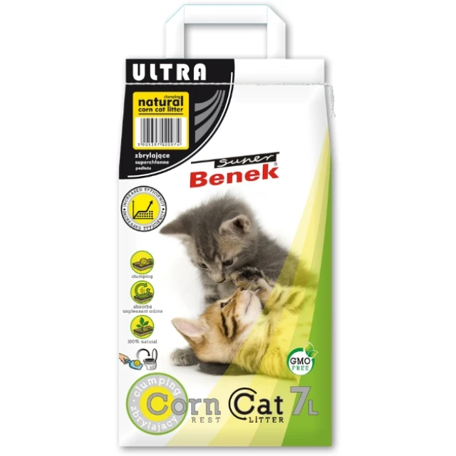 Наповнювач для туалету CERTECH Benek Corn Cat Ultra натуральний 35 л (5905397022534)