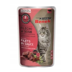Влажный корм для кошек CERTECH Benek Adult филе с говядиной, помидорами и зеленью беззерновой 85 г (5905397022817)