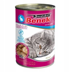 Вологий корм для котів CERTECH Benek Super Chunks з кроликом у соусі беззерновий 415 г (5905397024088)