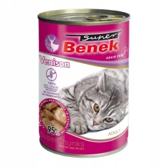 Вологий корм для котів CERTECH Benek Super Chunks з дичиною у соусі беззерновий 415 г (5905397024101)