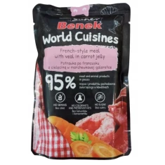 Вологий корм для котів CERTECH Benek World Cuisines з телятиною в морквяному желе 100 г (5905397024347)