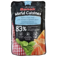 Вологий корм для котів CERTECH Benek World Cuisines з лососем в шпинатному соусі 100 г (5905397024354)