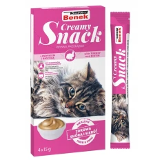 Лакомство для кошек CERTECH Benek Creamy Snack с индейкой и биотином 4 шт x 15 г (5905397024361)