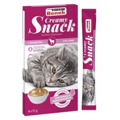Лакомство для кошек CERTECH Benek Creamy Snack с ягненком 4 шт x 15 г (5905397024408)