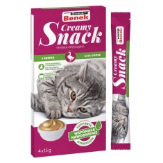 Лакомство для кошек CERTECH Benek Creamy Snack с гусятиной 4 шт x 15 г (5905397024415)