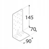 Кутник з притискуванням DOMAX 145x70x90x2,5 мм 10 шт (5907708165909)