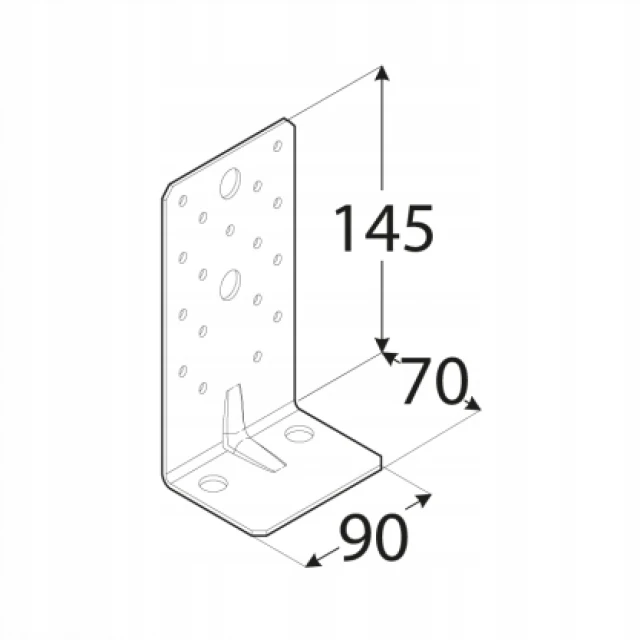 Кутник з притискуванням DOMAX 145x70x90x2,5 мм 10 шт (5907708165909)