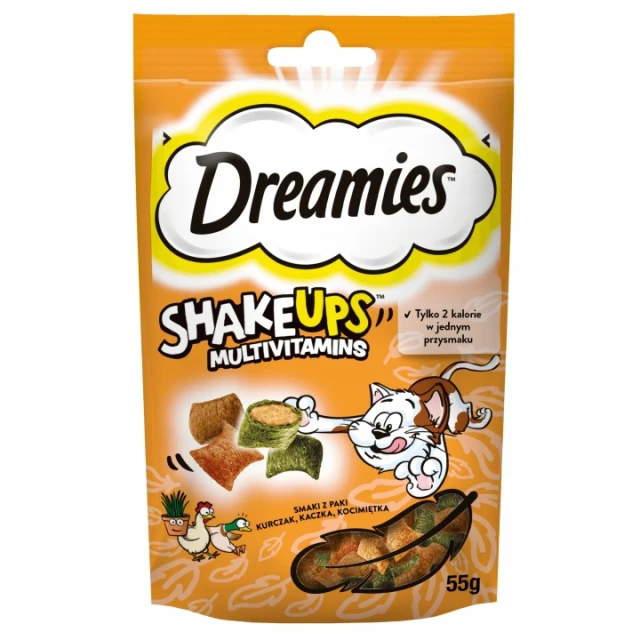 Ласощі для котів Dreamies ShakeUps Multi з птицею 55 г (5998749144633)