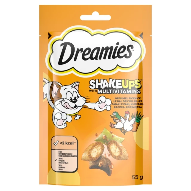 Ласощі для котів Dreamies ShakeUps Multi з птицею 55 г (5998749144633)
