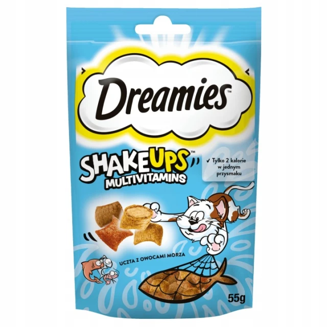 Ласощі для котів Dreamies ShakeUps Multi з морепродуктами 55 г (5998749144725)