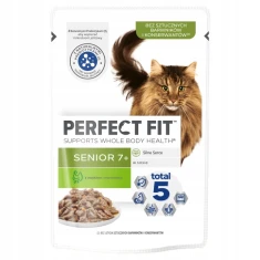 Вологий корм для котів Perfect Fit Senior з індичкою та овочами в соусі 85 г (8410136010149)