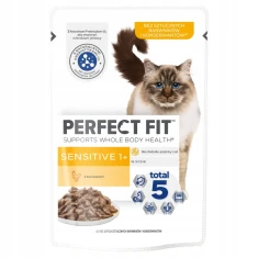 Вологий корм для котів Perfect Fit Adult Sensitive з куркою в соусі 85 г (8410136010163)