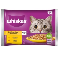 Вологий корм для котів Whiskas Drobiowa Uczta з куркою та індичкою в желе 4 шт x 85 г (8410136026331)