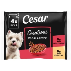 Вологий корм для собак Cesar з яловичиною, куркою і желе 4 шт x 100 г (8410136051227)