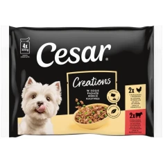 Вологий корм для собак Cesar з яловичиною, куркою і соусом 4 шт x 100 г (8410136051296)