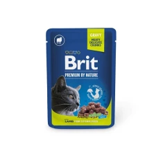 Вологий корм для котів Brit Premium Sterilised з ягням у підливі 100 г (8595602548446)