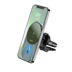 Автотримач з функцією бездротової зарядки Hoco Magnetic Vent Car Mount Black with MagSafe (6931474753465)