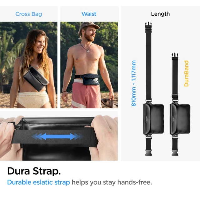 Водонепроникний чохол та сумка Spigen A621 Universal Waterproof Case & Waist Bag Black (AMP04533)