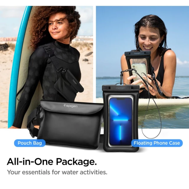 Водонепроникний чохол та сумка Spigen A621 Universal Waterproof Case & Waist Bag Black (AMP04533)