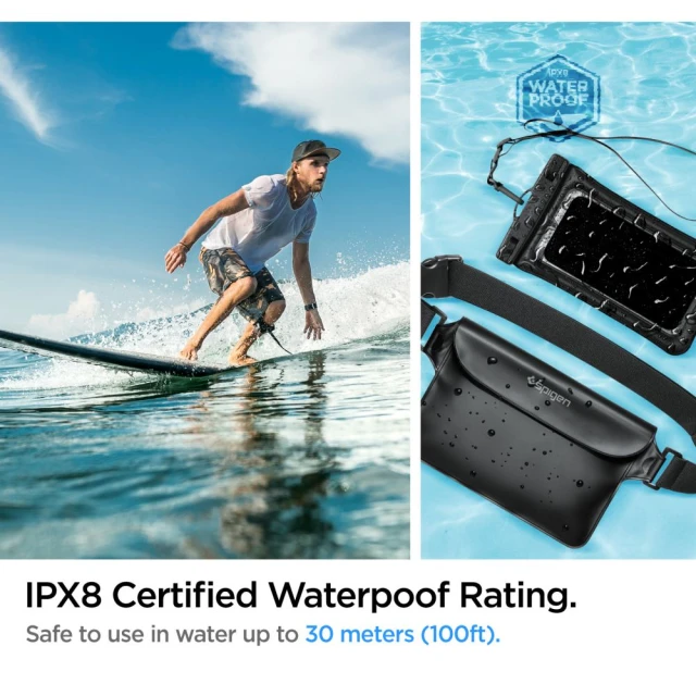 Водонепроникний чохол та сумка Spigen A621 Universal Waterproof Case & Waist Bag Black (AMP04533)