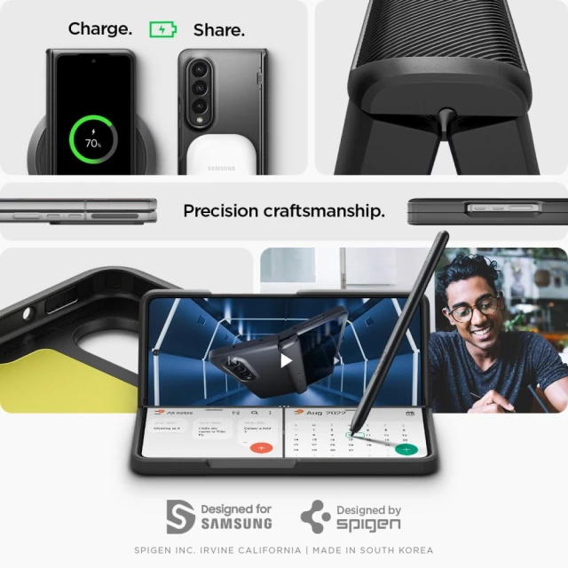 Чохол Spigen Slim Armor Pro для Samsung Galaxy Fold4 (F936) Black (ACS05107)