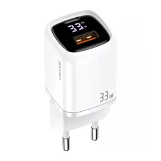 Мережевий зарядний пристрій Usams US-CC152 T46 PD/QC 33W USB-C | USB-A White (CC152TC02)