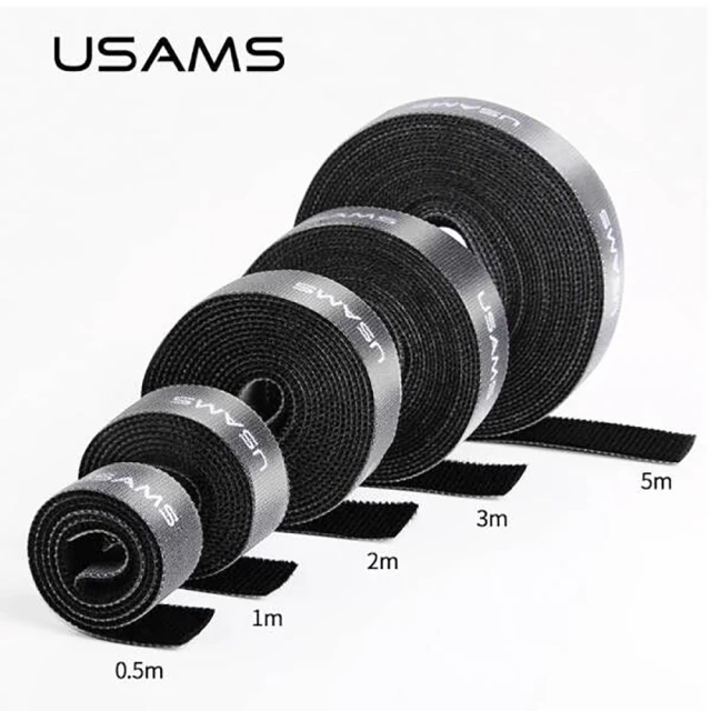 Органайзер для кабеля Usams ZB060 Velcro Cable Organizer 2m Black (ZB60ZD03)