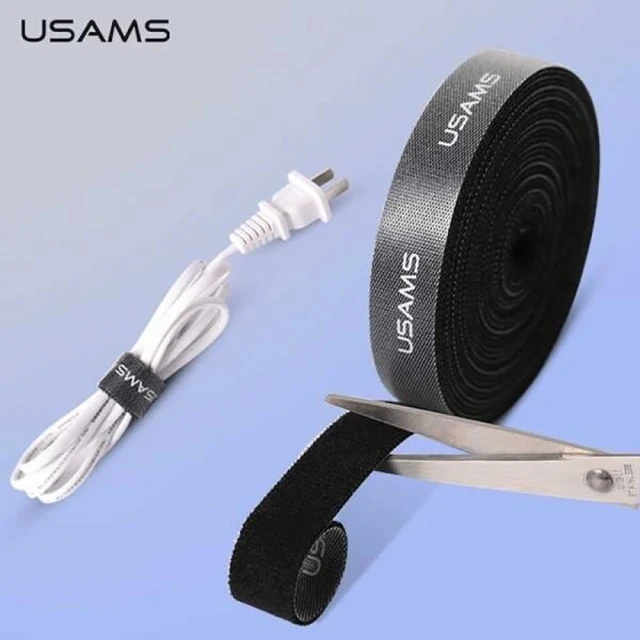 Органайзер для кабеля Usams ZB060 Velcro Cable Organizer 2m Black (ZB60ZD03)