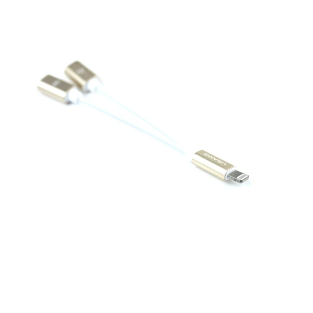 Адаптер Usams SJ160 2-in-1 Lightning Gold (SJ1602L02)