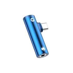 Адаптер Usams SJ277 AU07 2-in-1 USB-C to USB-C | Audio 3.5mm Blue (SJ277TC02)