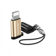 Адаптер Usams SJ152 Lightning to microUSB with Ring Gold (SJ152ML02)