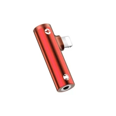 Адаптер Usams SJ276 AU07 2-in-1 Lightning to Lightning | Audio 3.5mm Red (SJ276LN03)