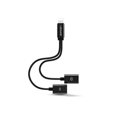 Адаптер Usams SJ160 2-in-1 Lightning Black (SJ1602L01)