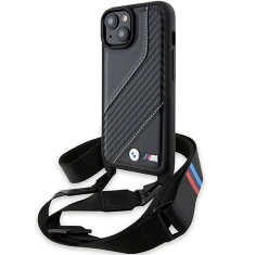 Чохол BMW M Edition Carbon Stripe & Strap для iPhone 15 | 14 | 13 Black (BMW000789-0)