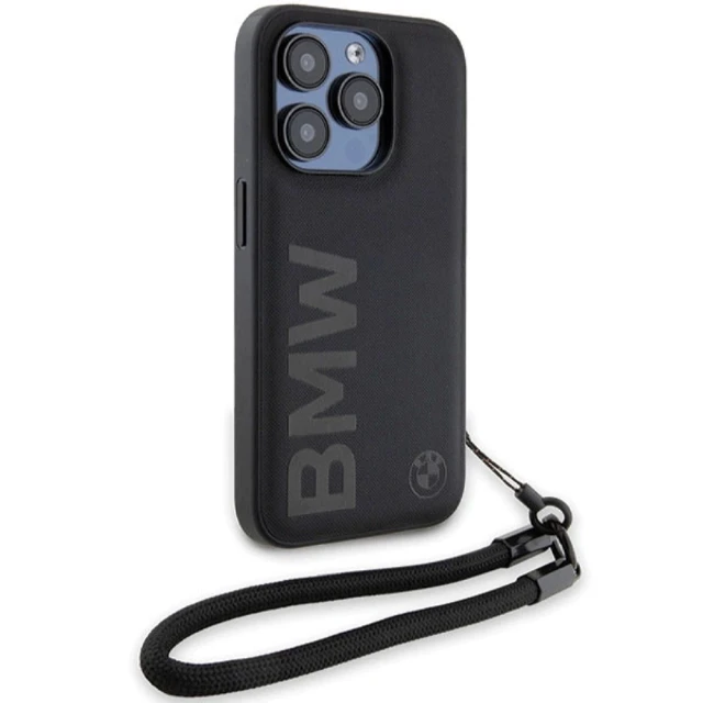 Чохол BMW Signature Leather Wordmark Cord для iPhone 15 Pro Black (BMW000780-0)