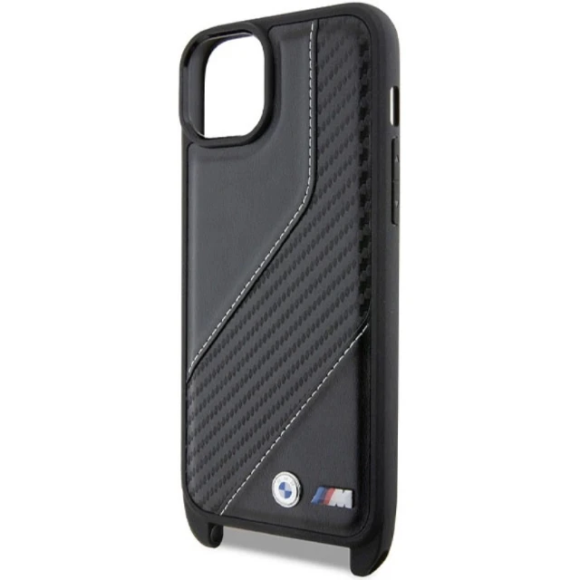Чохол BMW M Edition Carbon Stripe & Strap для iPhone 15 Plus | 14 Plus Black (BMW000790-0)