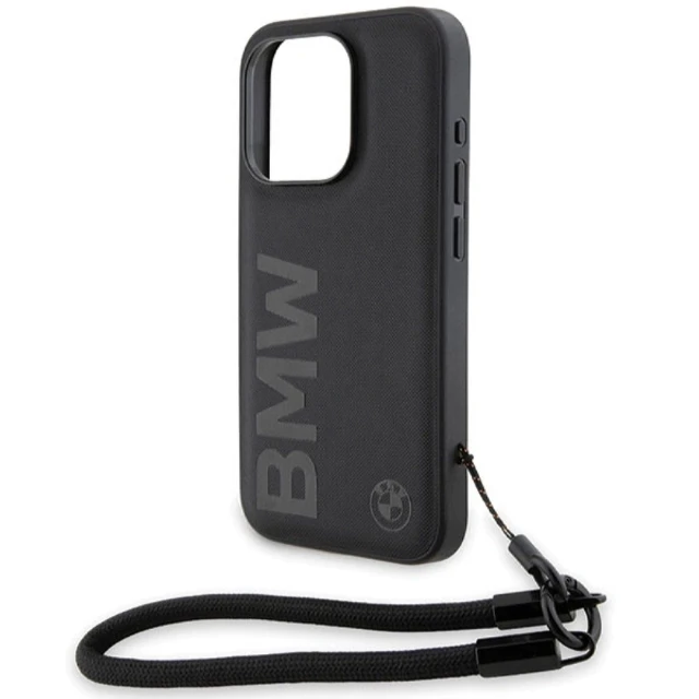 Чохол BMW Signature Leather Wordmark Cord для iPhone 15 Pro Max Black (BMW000781-0)