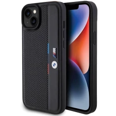 Чохол BMW M Perforated Tricolor Detail Line для iPhone 15 Plus | 14 Plus Black (BMW000783-0)