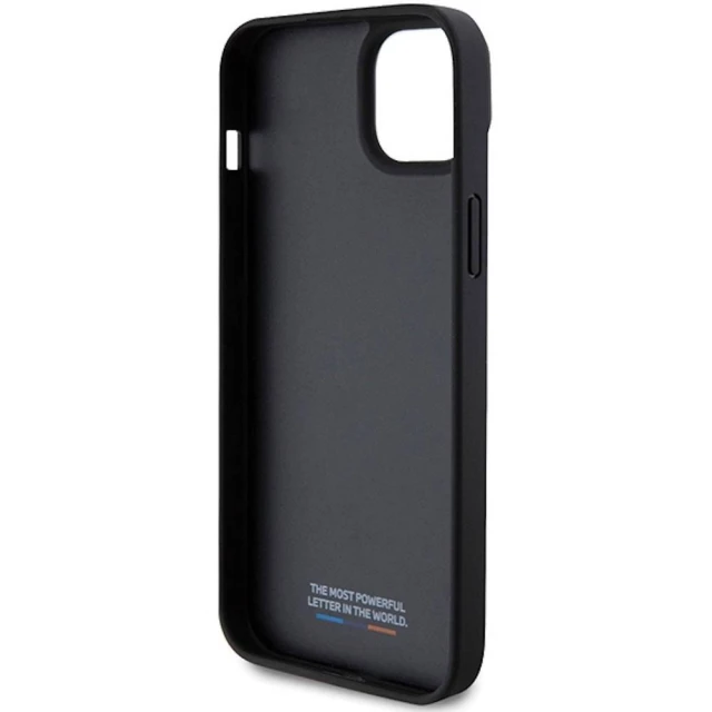 Чохол BMW M Perforated Tricolor Detail Line для iPhone 15 Plus | 14 Plus Black (BMW000783-0)
